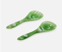 Laney Green Swirled 2 Pieces Serving Set - Green