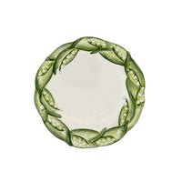 Nina Campbell ceramic lily of the valley salad plate against a white background
