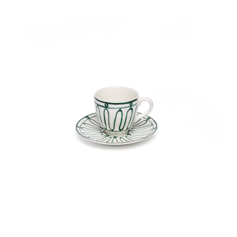 Kyma Espresso Cup & Saucer - Green/White