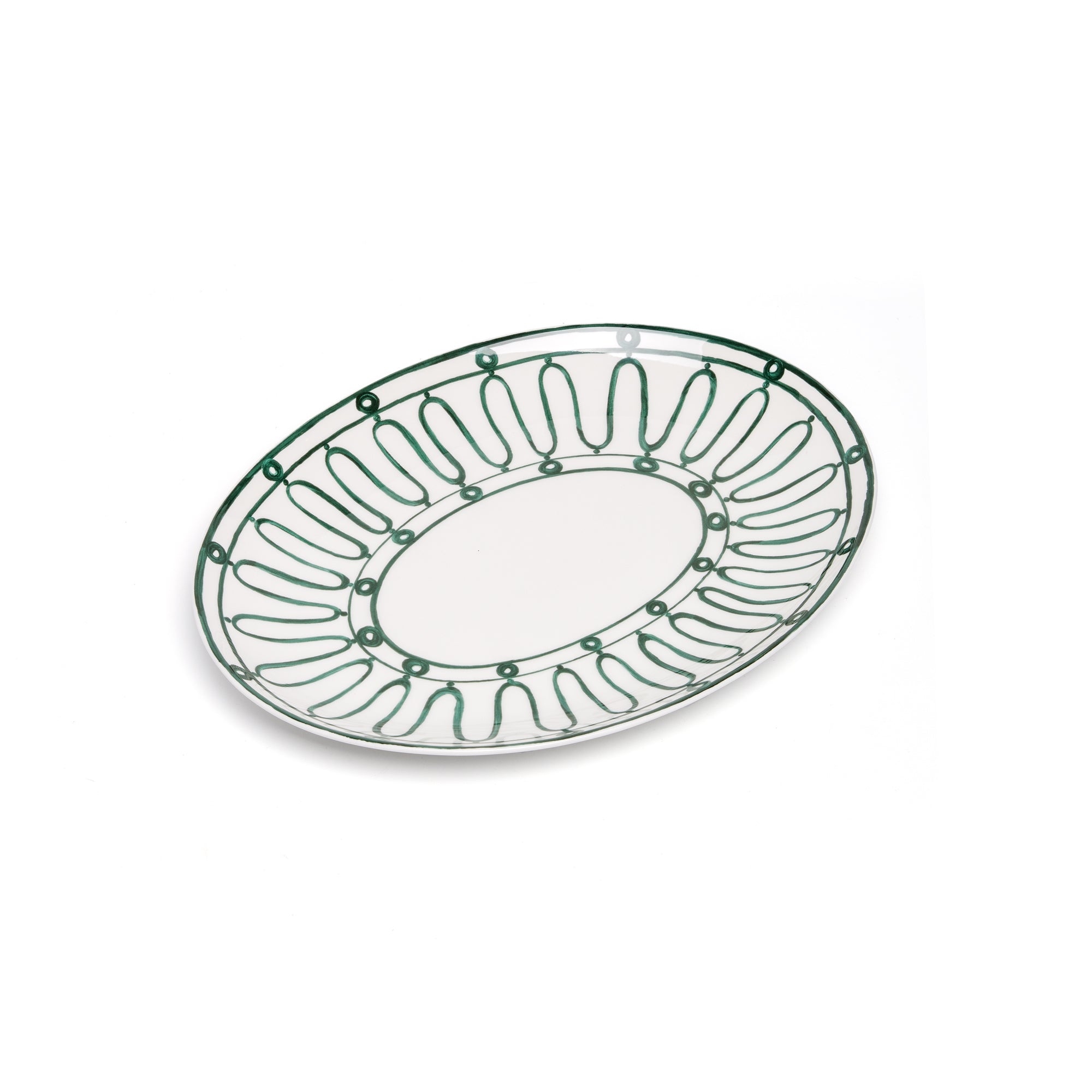 Kyma Serving Platter 36cm - Green/White