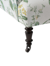 Nina Campbell Miller Chair upholstered in Nina Campbell Fabric Dallimore Somerhill NCF4531-02 detail shot of leg