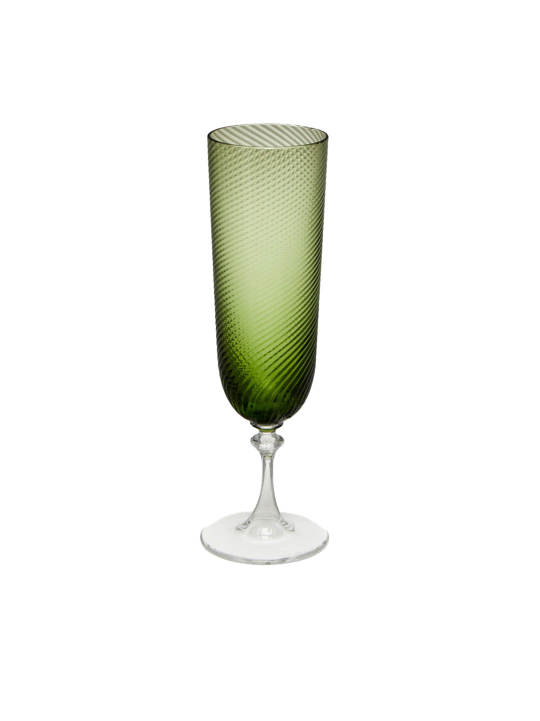 Murano Champagne Flute - Green