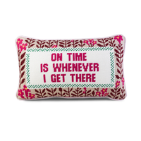 On Time Needlepoint Cushion