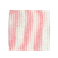 Nina Campbell Stripe Napkin Pink/White against a white background
