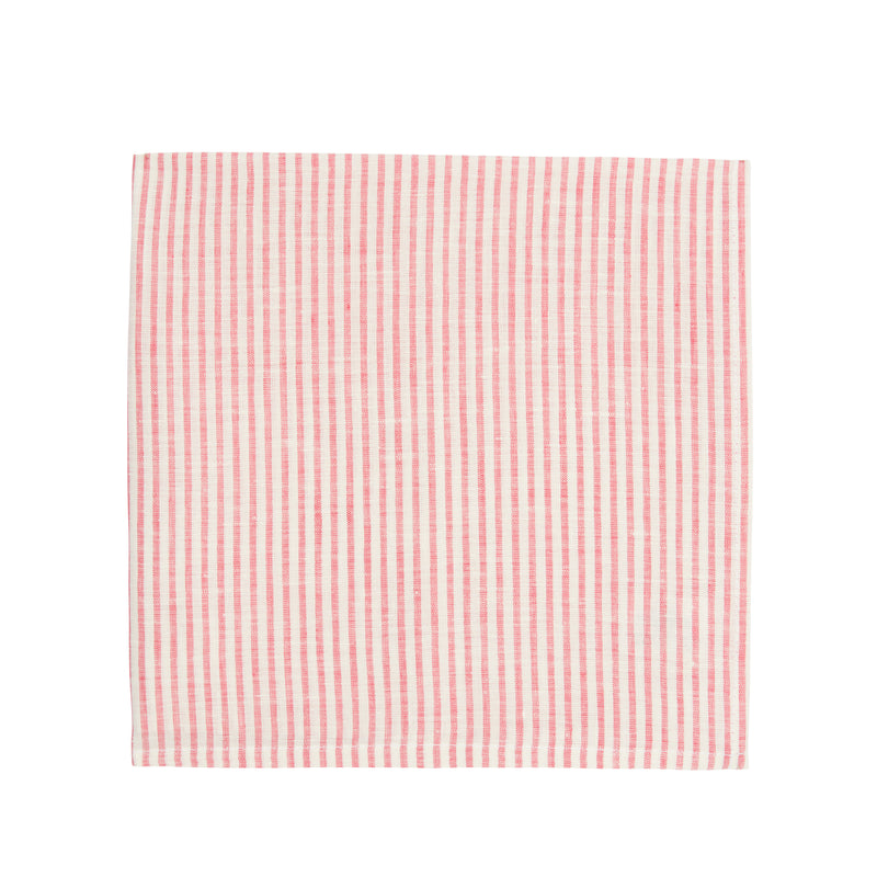 Napkin Stripe 54cm x 54cm - Pink and White