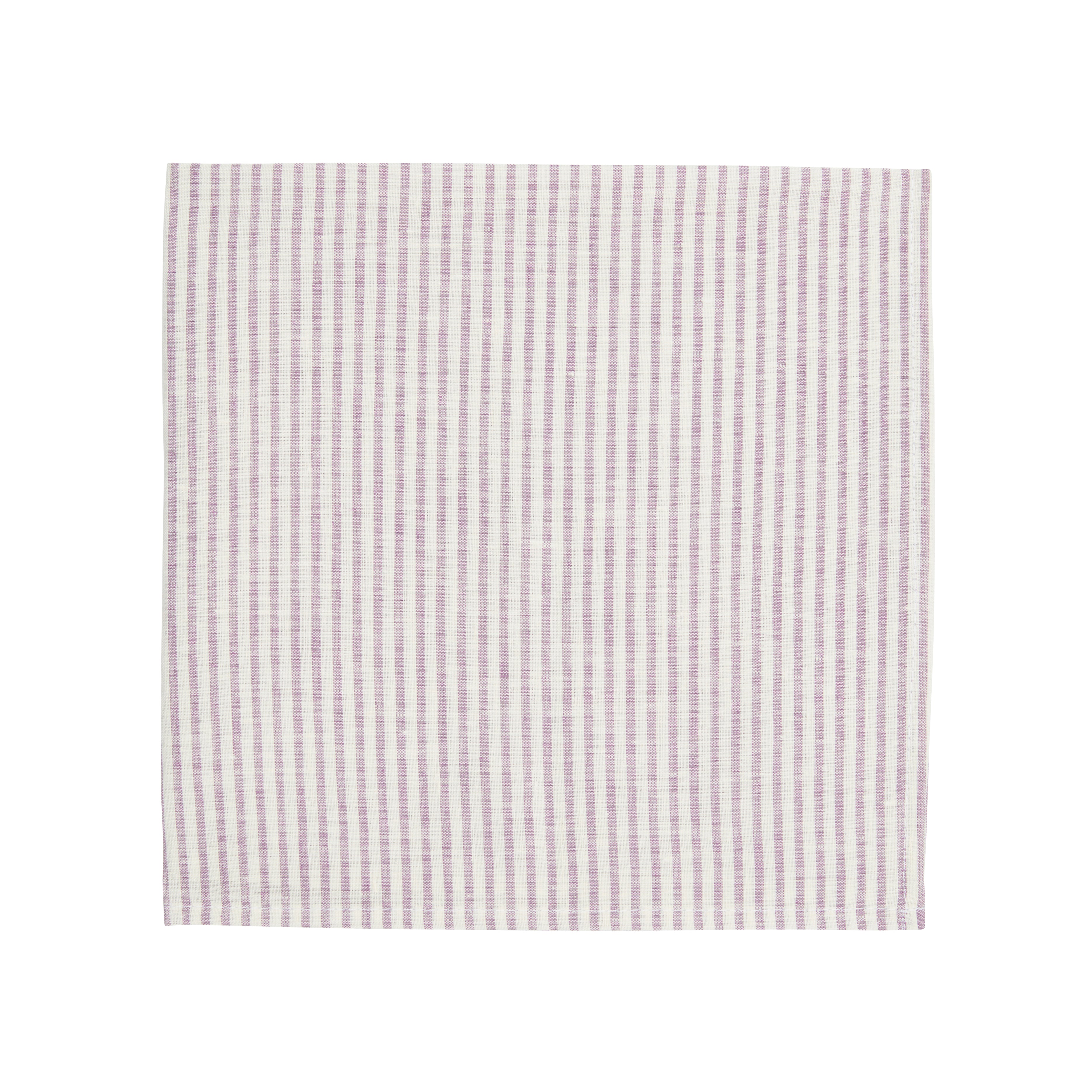 Napkin Stripe 54cm x 54cm - Amethyst and White