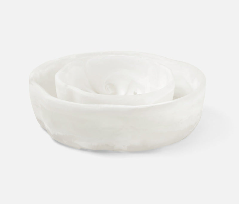 Beatrix Swirled Serving Bowl Pair - White