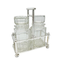 Nina Campbell Antique Silver PLated Pickle Stand on White Background
