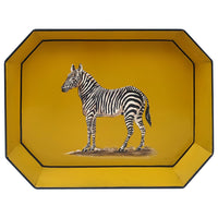 Nina Campbell Iron Tray Hexagon Zebra against a white background