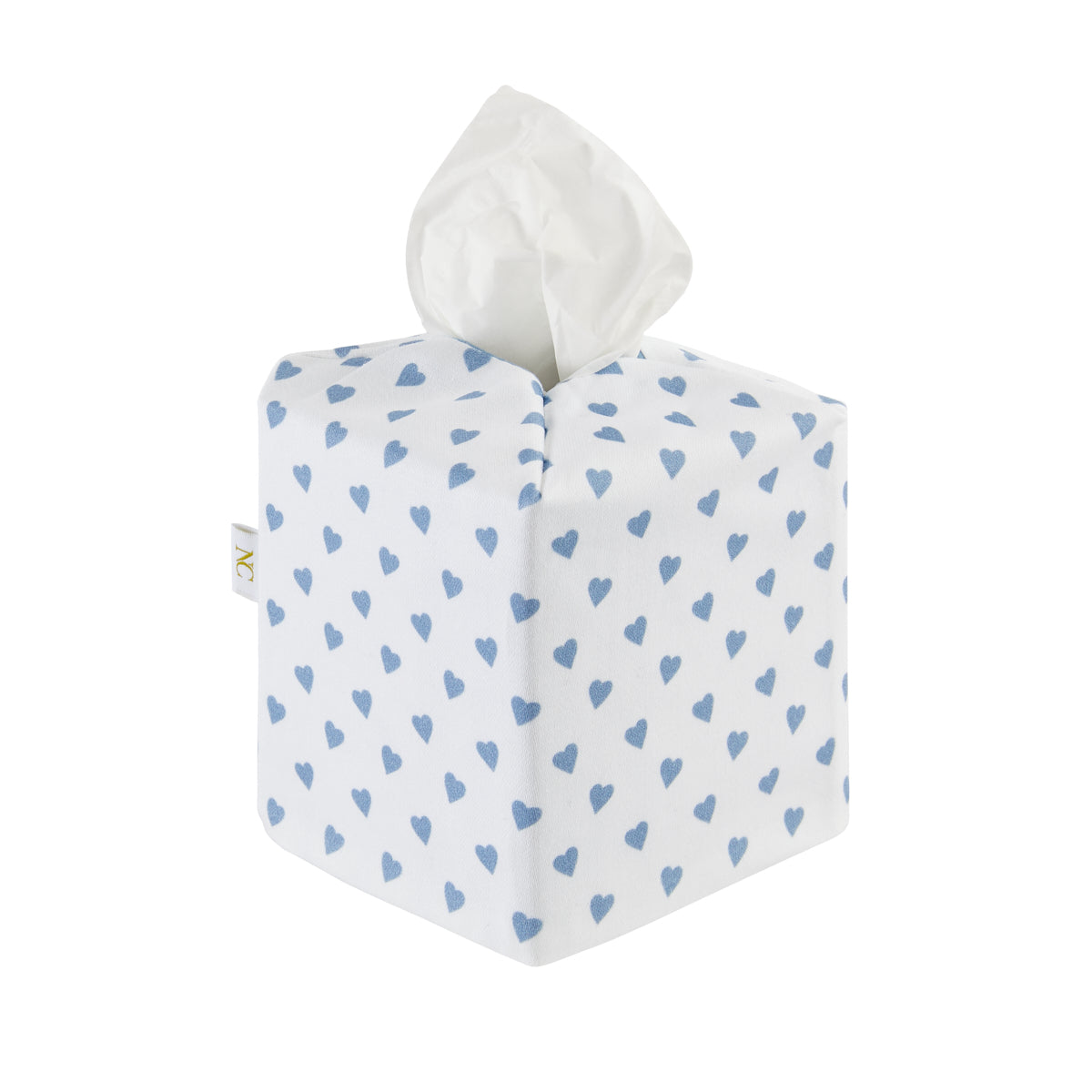 Tissue Box Cover - Heart Blue