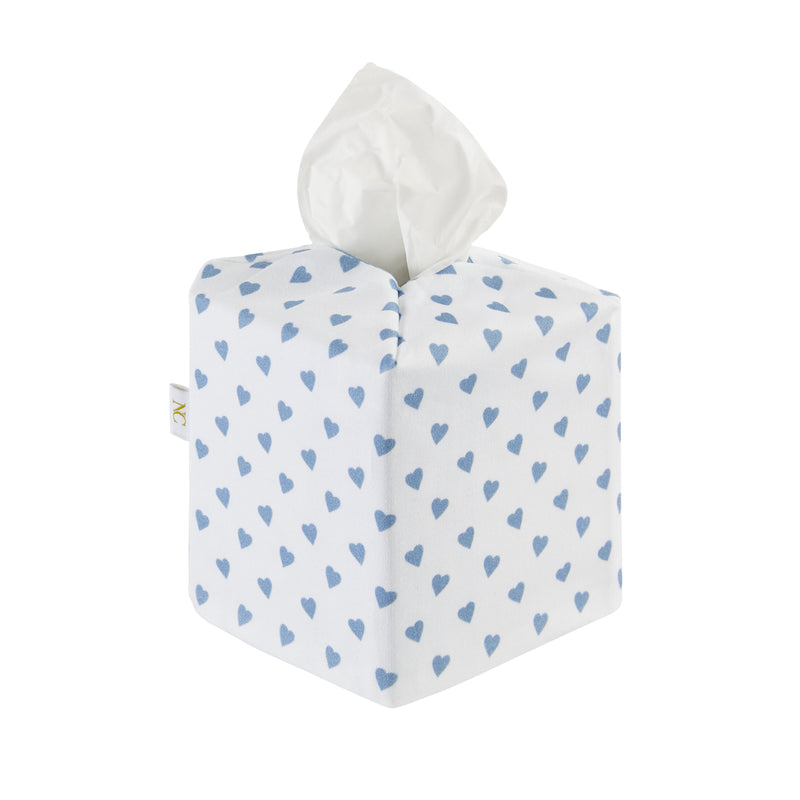 Nina Campbell Tissue Box Cover - Heart Blue