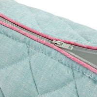 Nina Campbell Wash Bag Aqua/Pink close up zipper