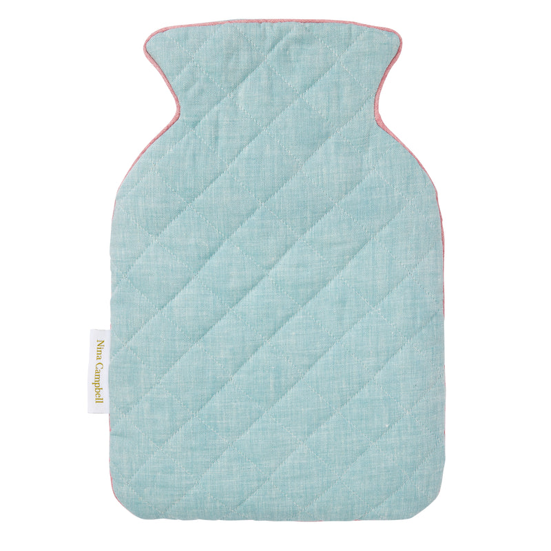 Hot Water Bottle Cover - Aqua/Pink