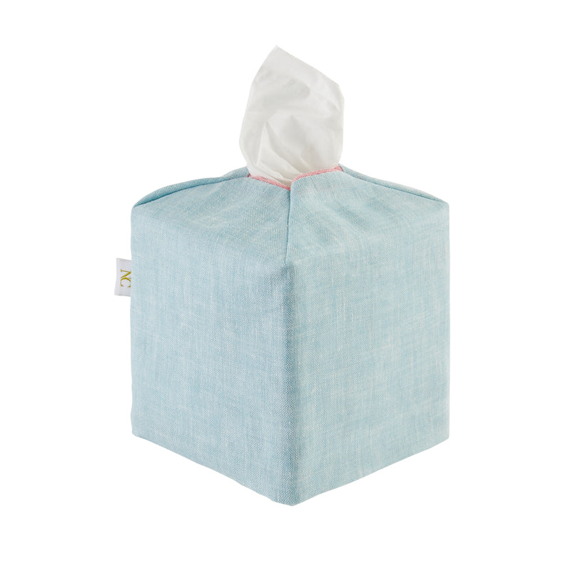 Tissue Box Cover - Aqua/Pink