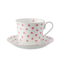 Chatsworth Teacup & Saucer - Pink Heart