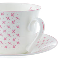 Nina Campbell Chatsworth Breakfast Cup & Saucer - Pink Sprig