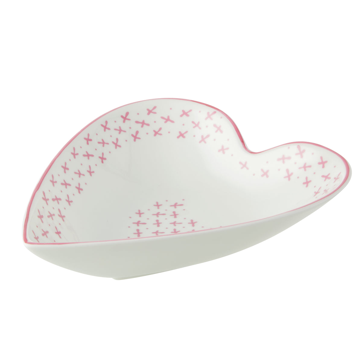 Medium Heart Dish Pink Sprig