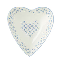 Medium Heart Dish - Blue Sprig