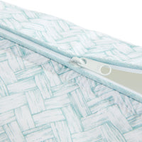 Nina Campbell Wash Bag Basketweave Aqua close up zipper