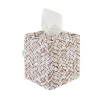 Tissue Box Cover - Basketweave Brown