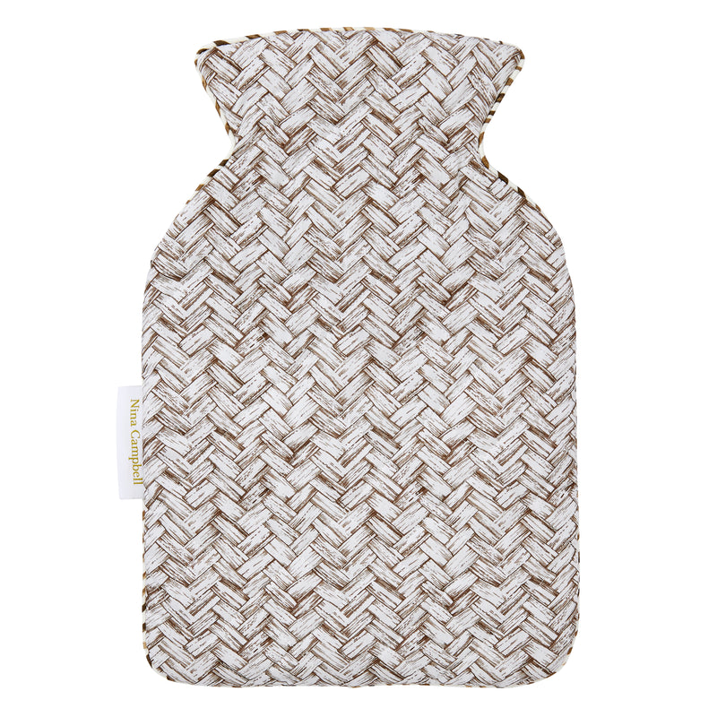 Hot Water Bottle Cover - Basketweave Chocolate