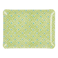Nina Campbell Fabric Tray Small - Batik Dots Green/Aqua against a white background