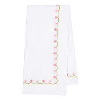Nina Campbell Marguerite Napkin Pink against a white background