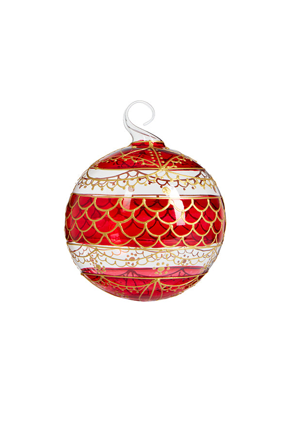 Bauble Red & Gold 8cm