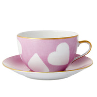 Breakfast Cup & Saucer Heart- Rose Perle