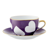 Breakfast Cup & Saucer Heart- Violet