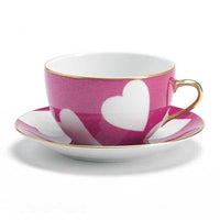 Breakfast Cup and Saucer Heart Fuchsia