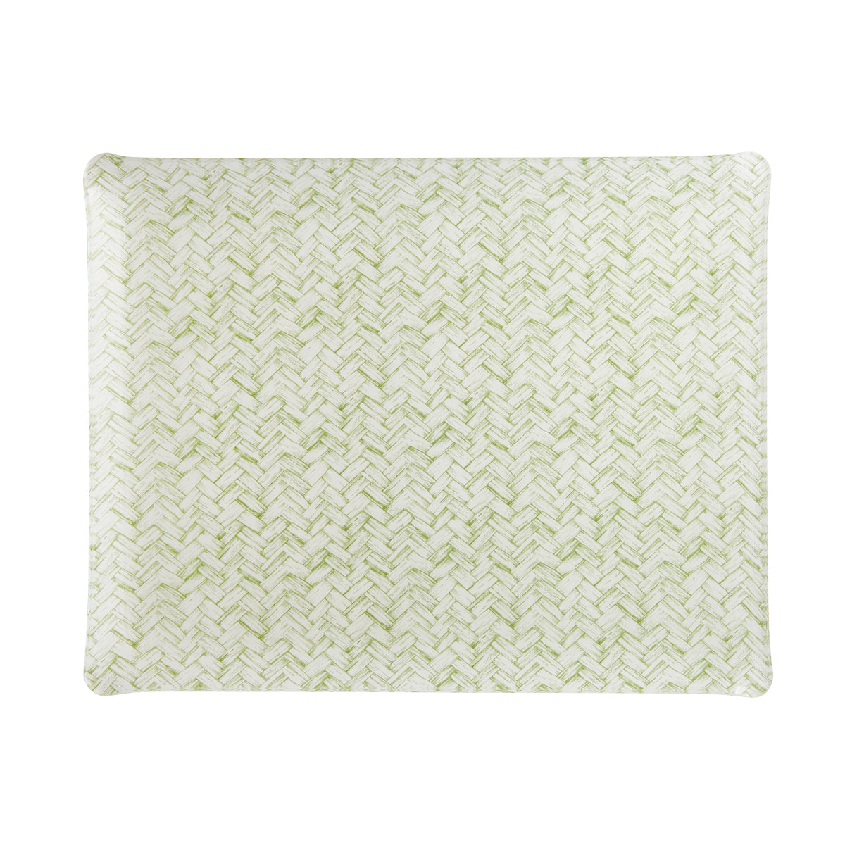 Fabric Tray Large 46X36 - Green Basketweave