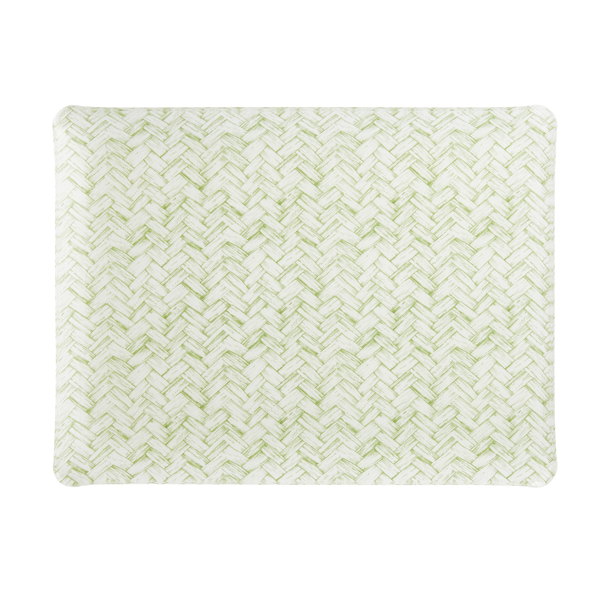 Fabric Tray Medium 37X28 - Green Basketweave