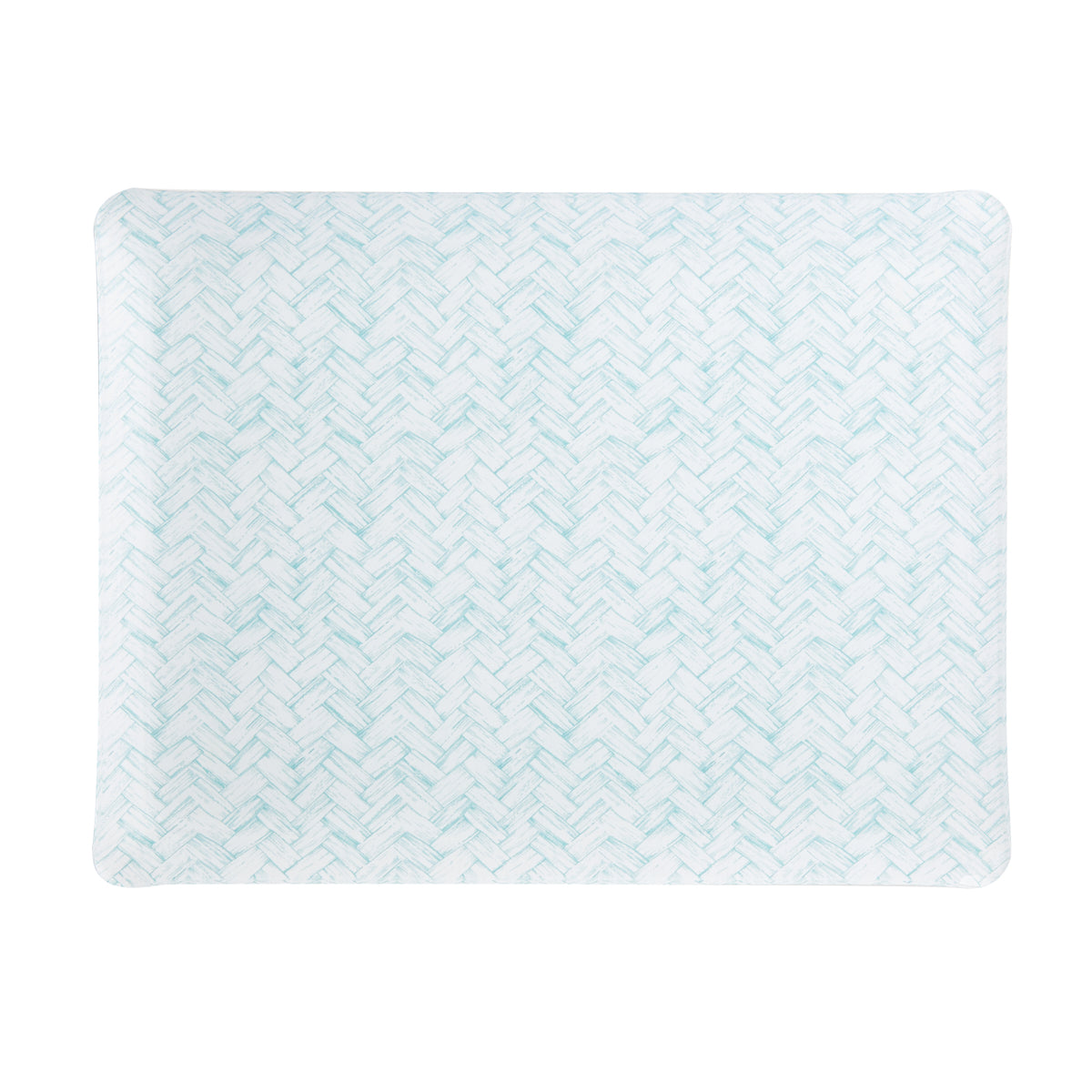 Fabric Tray Medium 37x28 - Aqua Basketweave