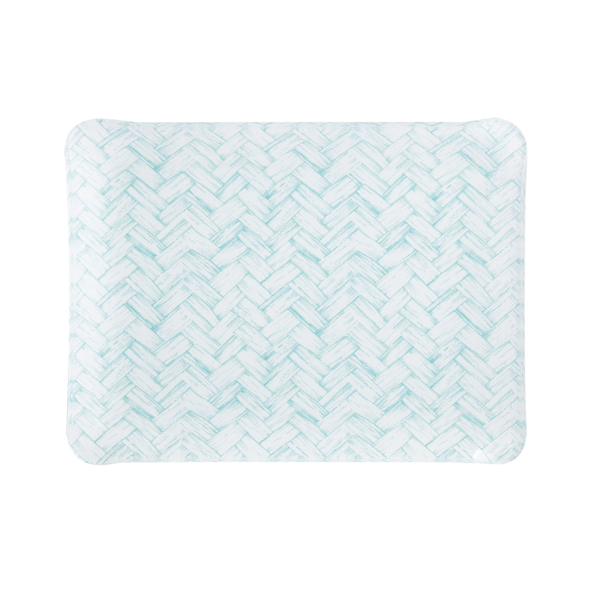 Fabric Tray Small 24X18- Aqua Basketweave