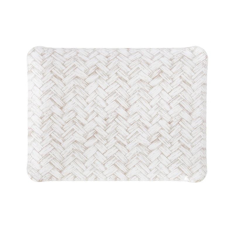 Fabric Tray Small 24x18 - Beige Basketweave