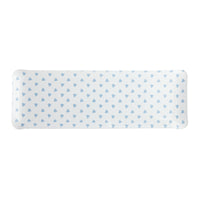 Nina Campbell Fabric Tray Oblong Heart Blue against a white background