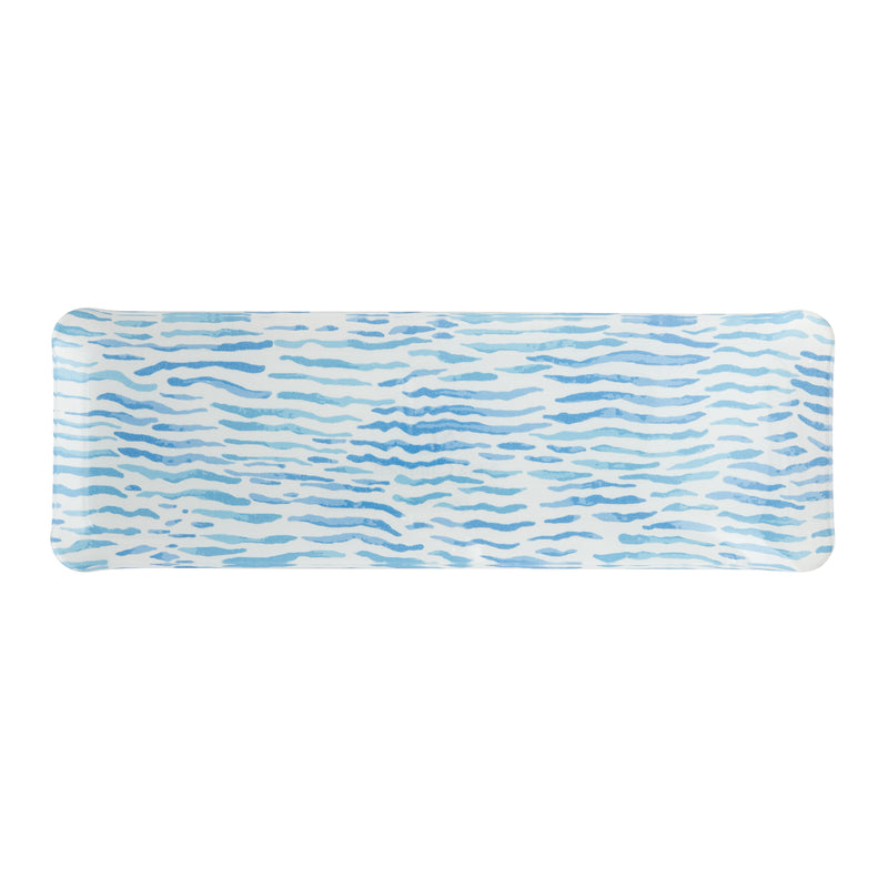 Nina Campbell Fabric Tray Oblong Arles Blue against a white background