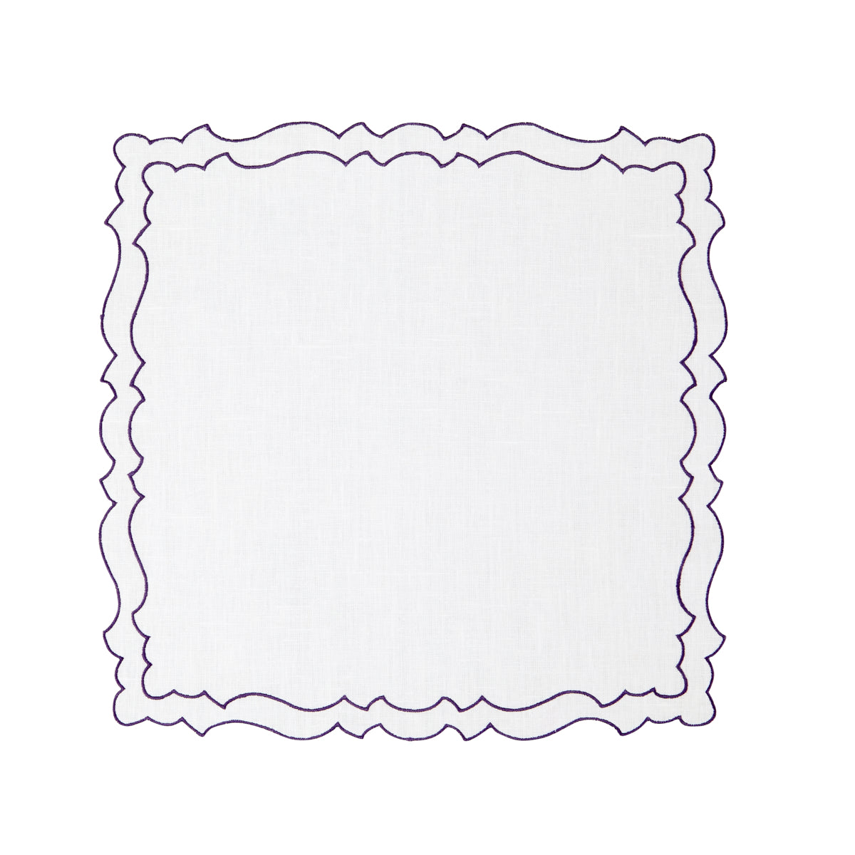 Placemat Coated Linen - White/Aubergine