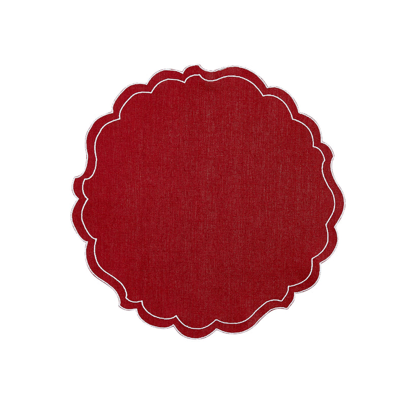Placemat Coated Linen - Papersmooth Scarlett/White