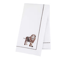 Nina Campbell Safari Napkin Lion against a white background