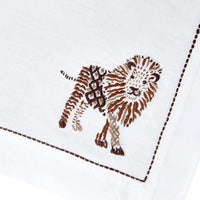 Nina Campbell Safari Napkin Lion close up