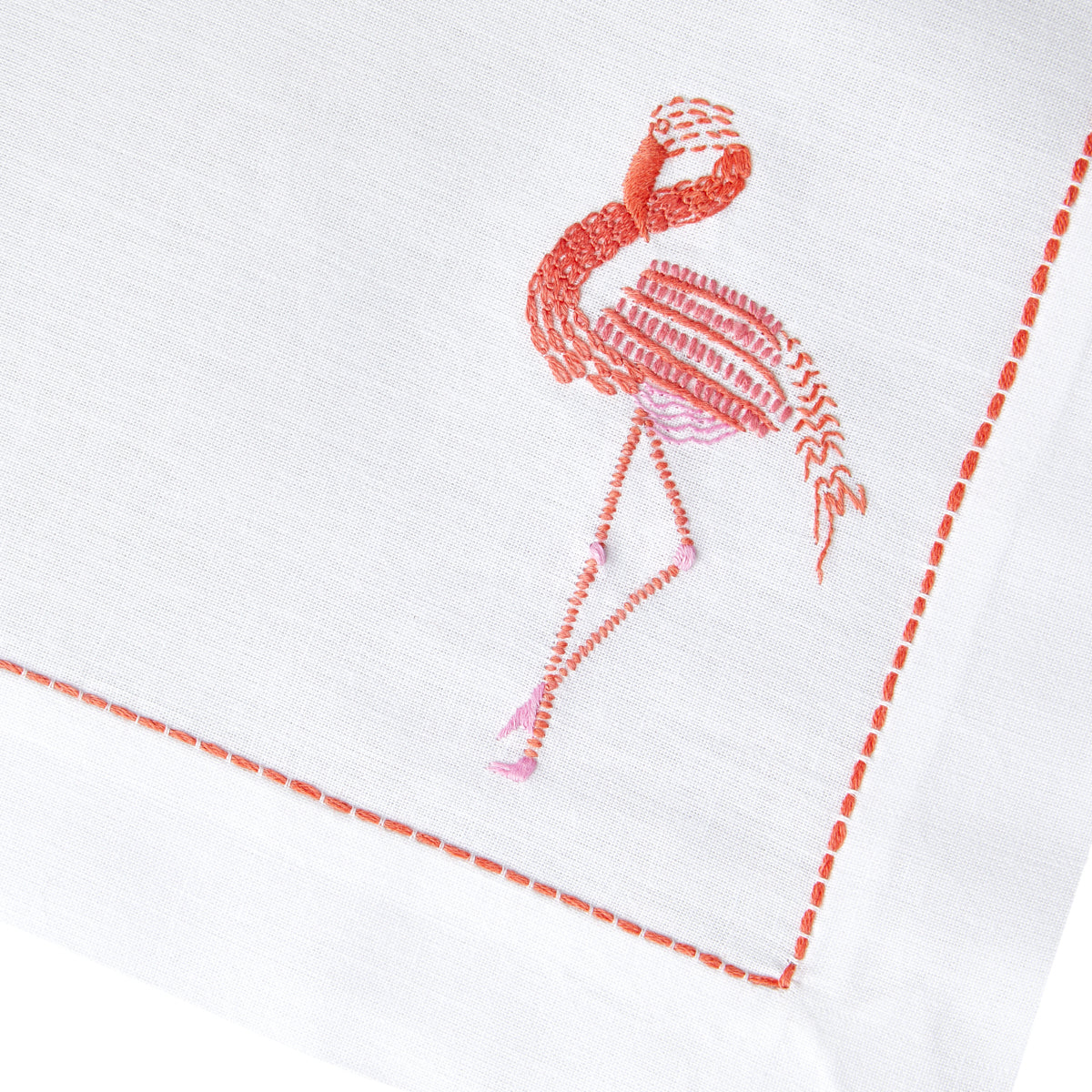 Nina Campbell Safari Napkin Flamingo close up