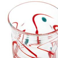 Nina Campbell Wackie Dot Glass - Red/Teal