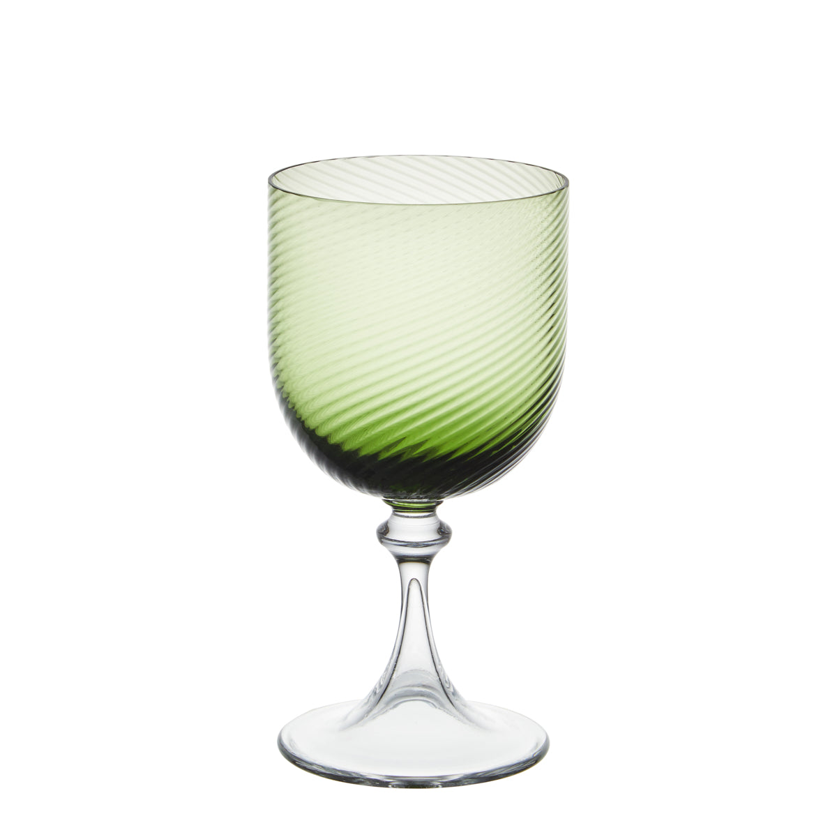 Murano Green Wine Glass, Set of 2