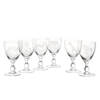 Wine Goblets - Engraved Serengeti Set of 6 - Clear