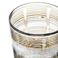 Nina Campbell Small Tumbler Bone/White Wave against a white background close up rim