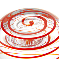 Nina Campbell Swirl Tumbler Orange close up label