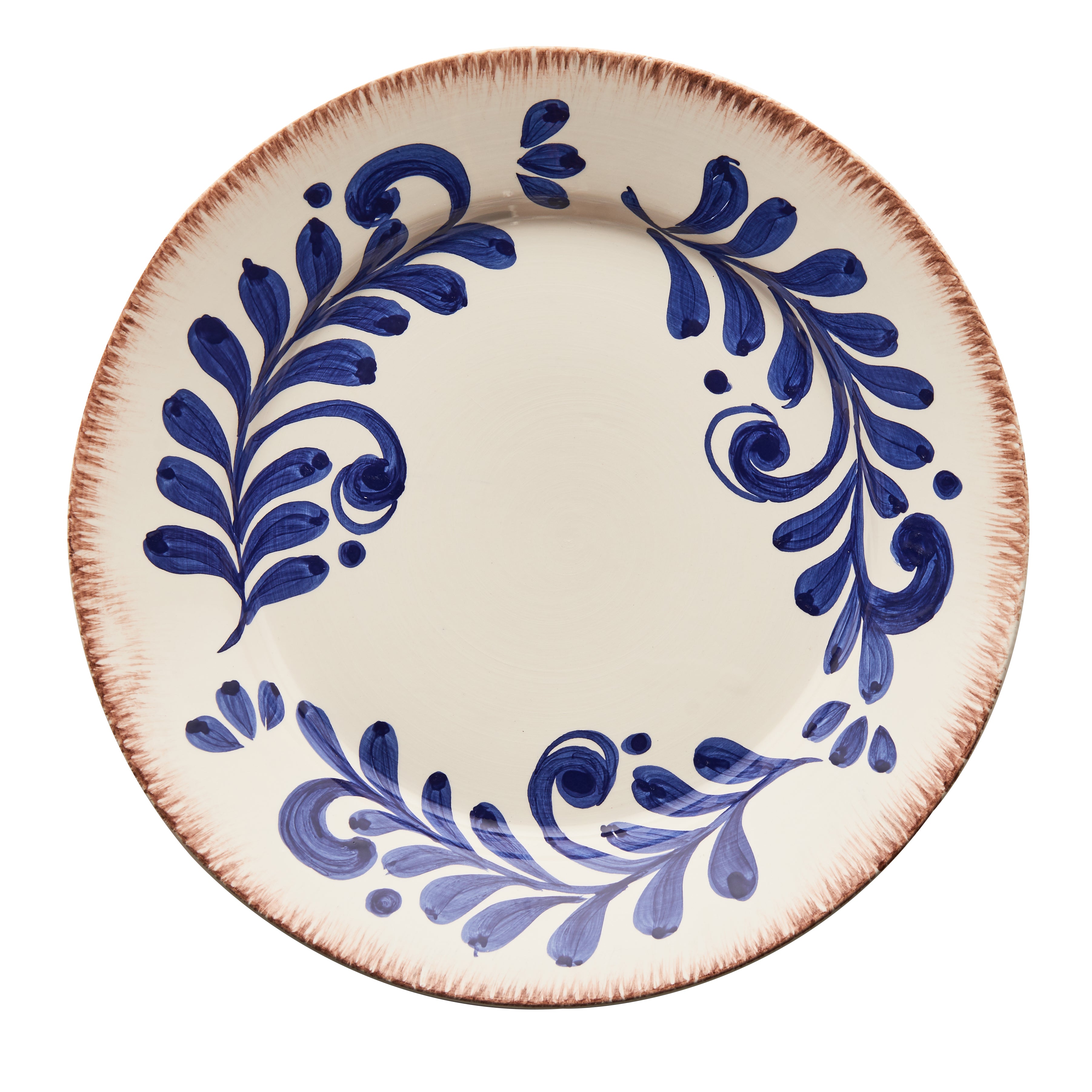 Dinner Plate - Blue/White Scroll