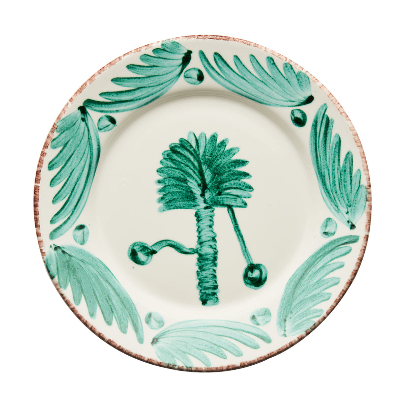 Dinner Plate - Green/White Palm